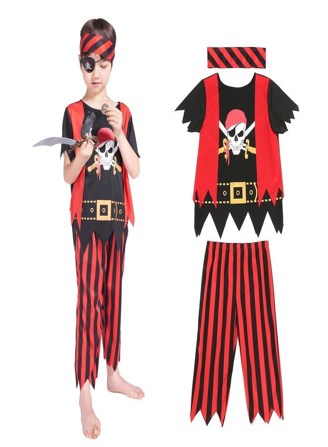 Wizland Kids Pirate Costume, Boys Pirate Costume Helloween Role Play Outfit 5-6years - Image 1